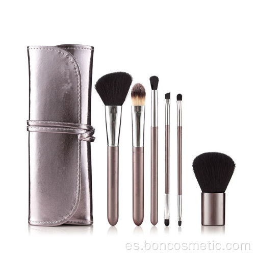 Set de 6 pinceles de maquillaje cosmético profesional de viaje vegano